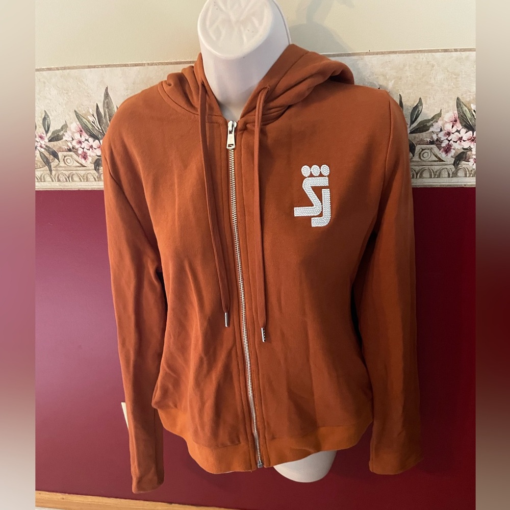 NWT Shane Justin Women's Zip Front Hoodie in Rust Orange with matching pants